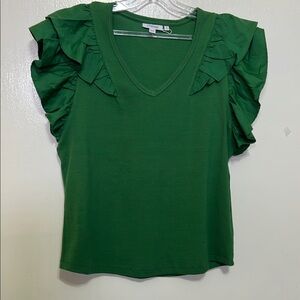 Chico’s  Emerald Ruffle Blouse